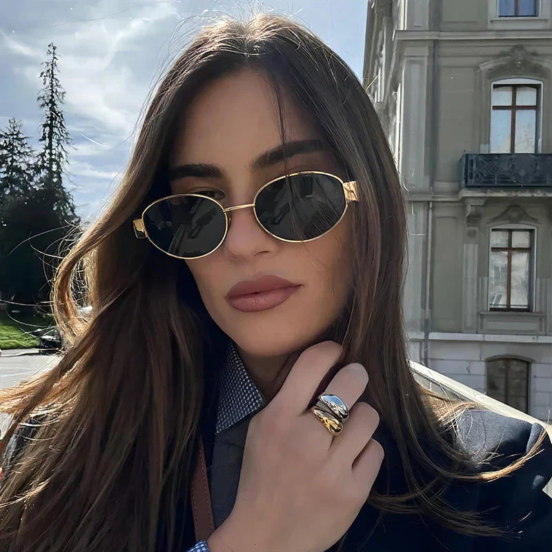 Vintage Oval Small Metal Frame Glasses